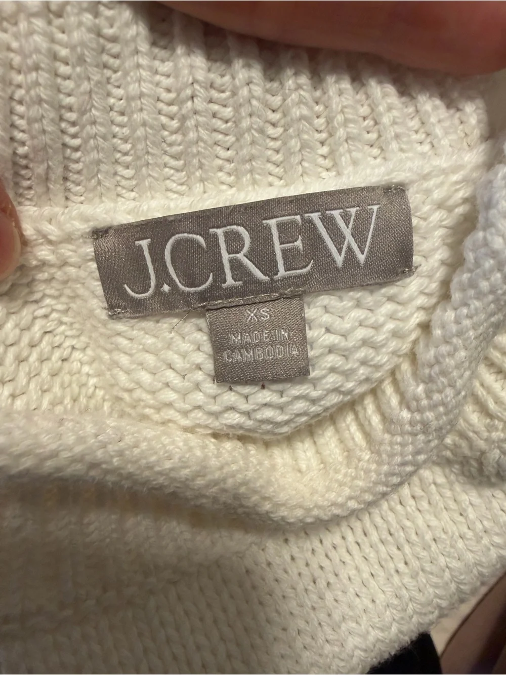 NWOT J. Crew Cream Rollneck Knit Sweater